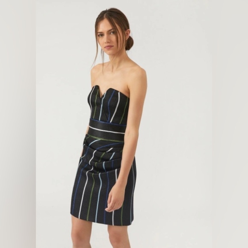 Armani • STRAPLESS PINSTRIPE MINI DRESS IN PATTERN